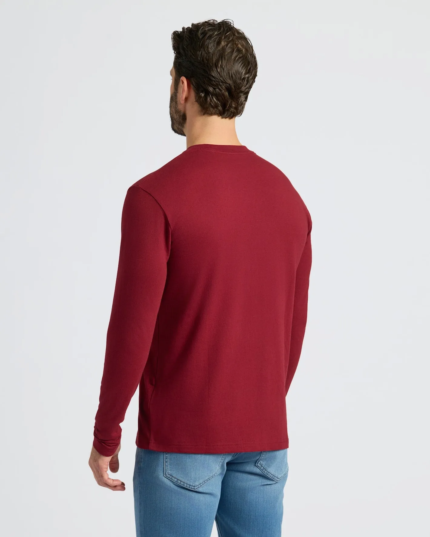 Dark Maroon Classic Long Sleeve Crew Neck sold by True Classic product image thumbnail 4