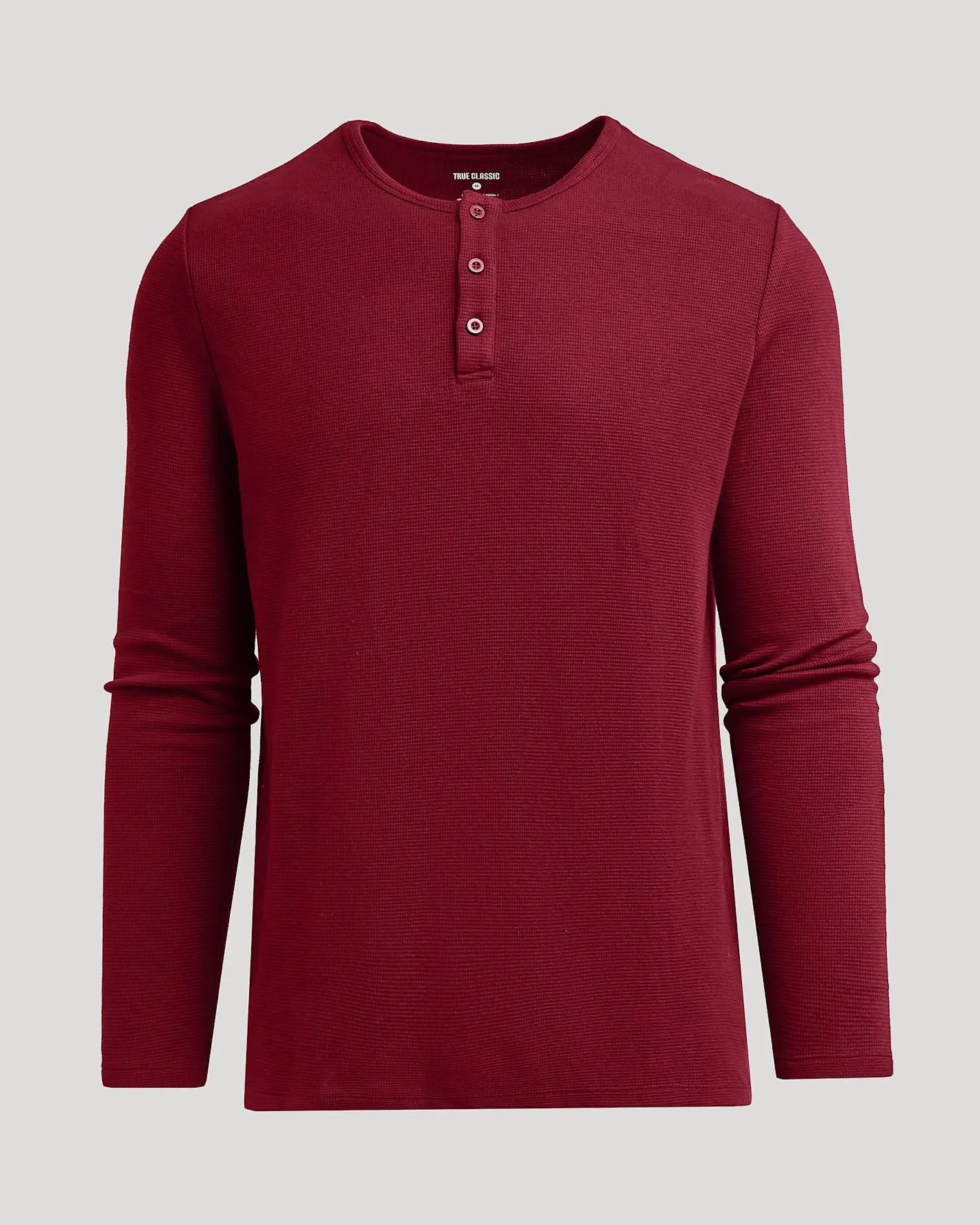 Dark Maroon Waffle Long Sleeve Henley sold by True Classic product image thumbnail 2