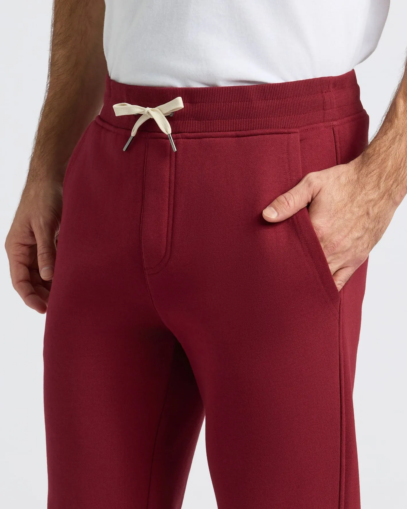Dark Maroon Fleece French Terry Joggers sold by True Classic product image thumbnail 5