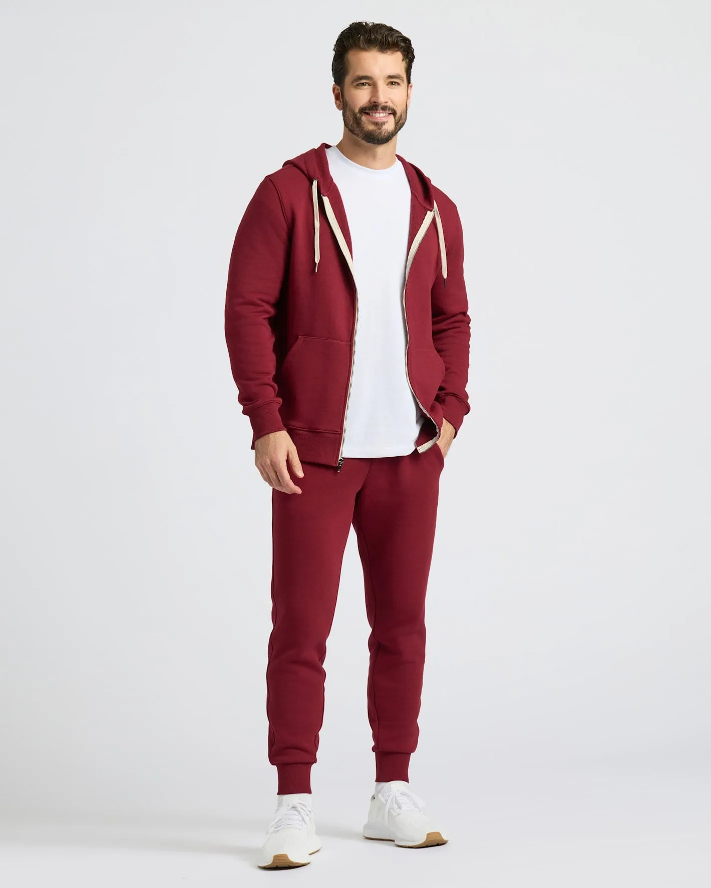 Dark Maroon Fleece French Terry Joggers sold by True Classic product image thumbnail 3
