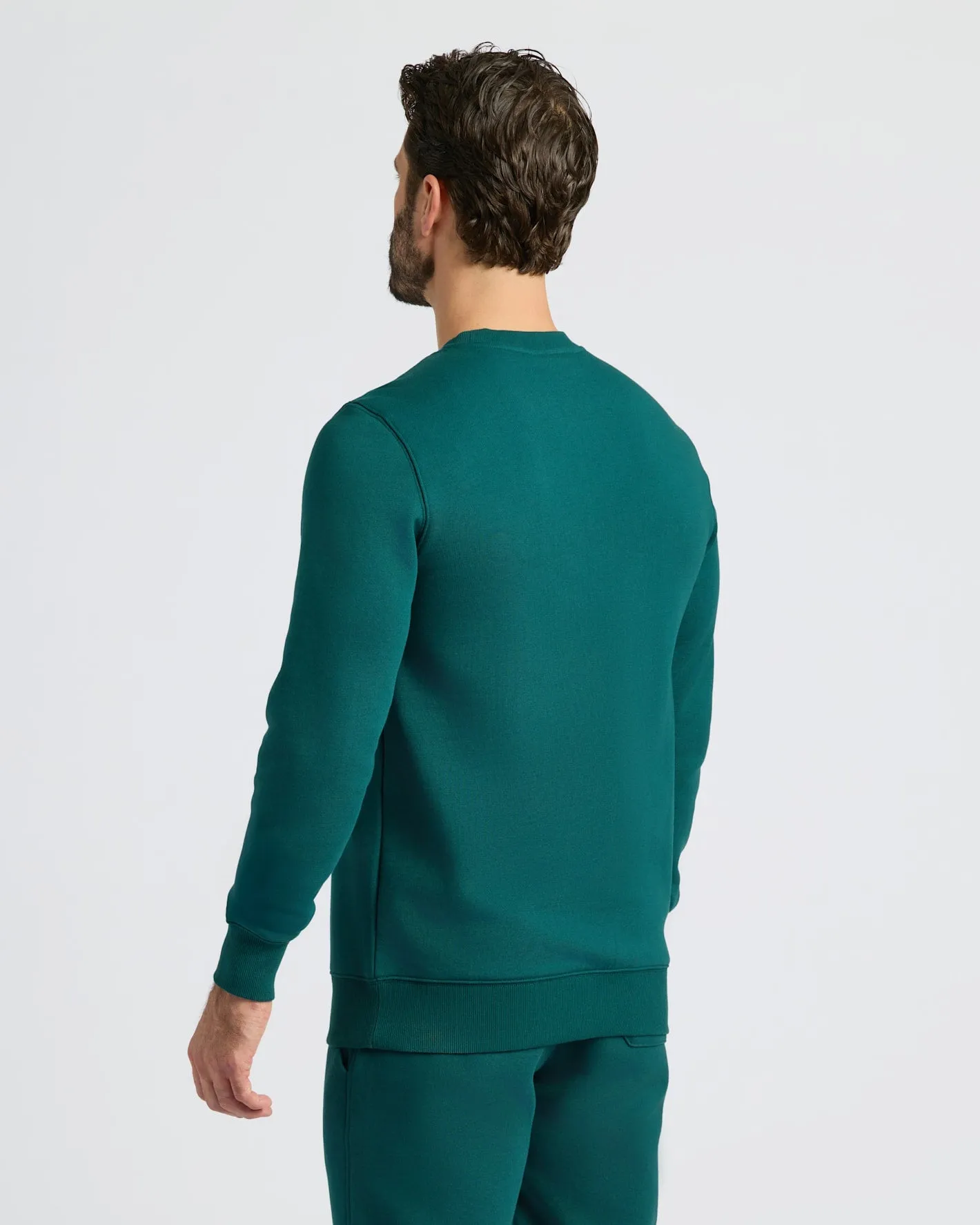 Deep Emerald Fleece French Terry Pullover Crew Neck sold by True Classic product image thumbnail 4