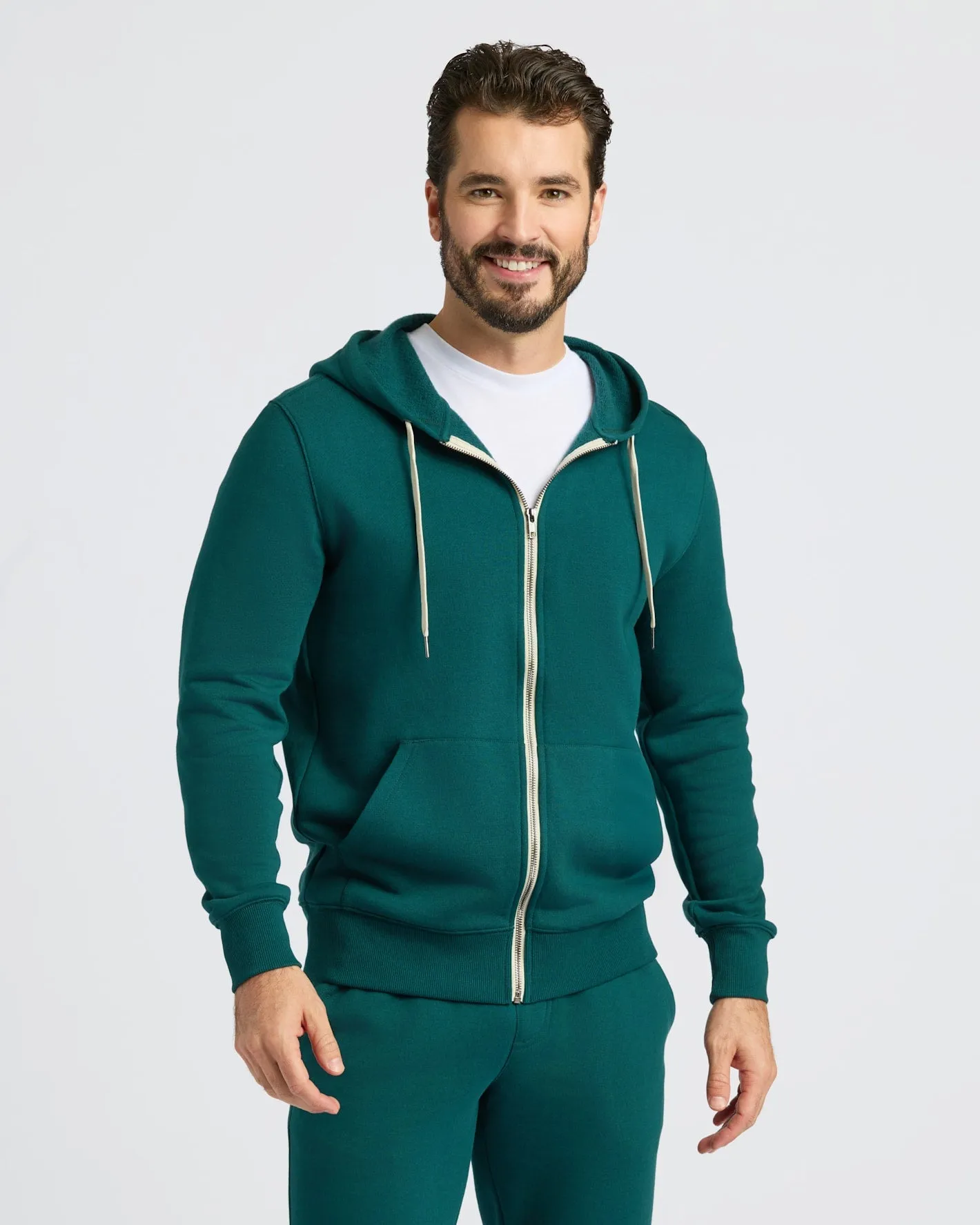 Deep Emerald Fleece French Terry Zip Hoodie sold by True Classic