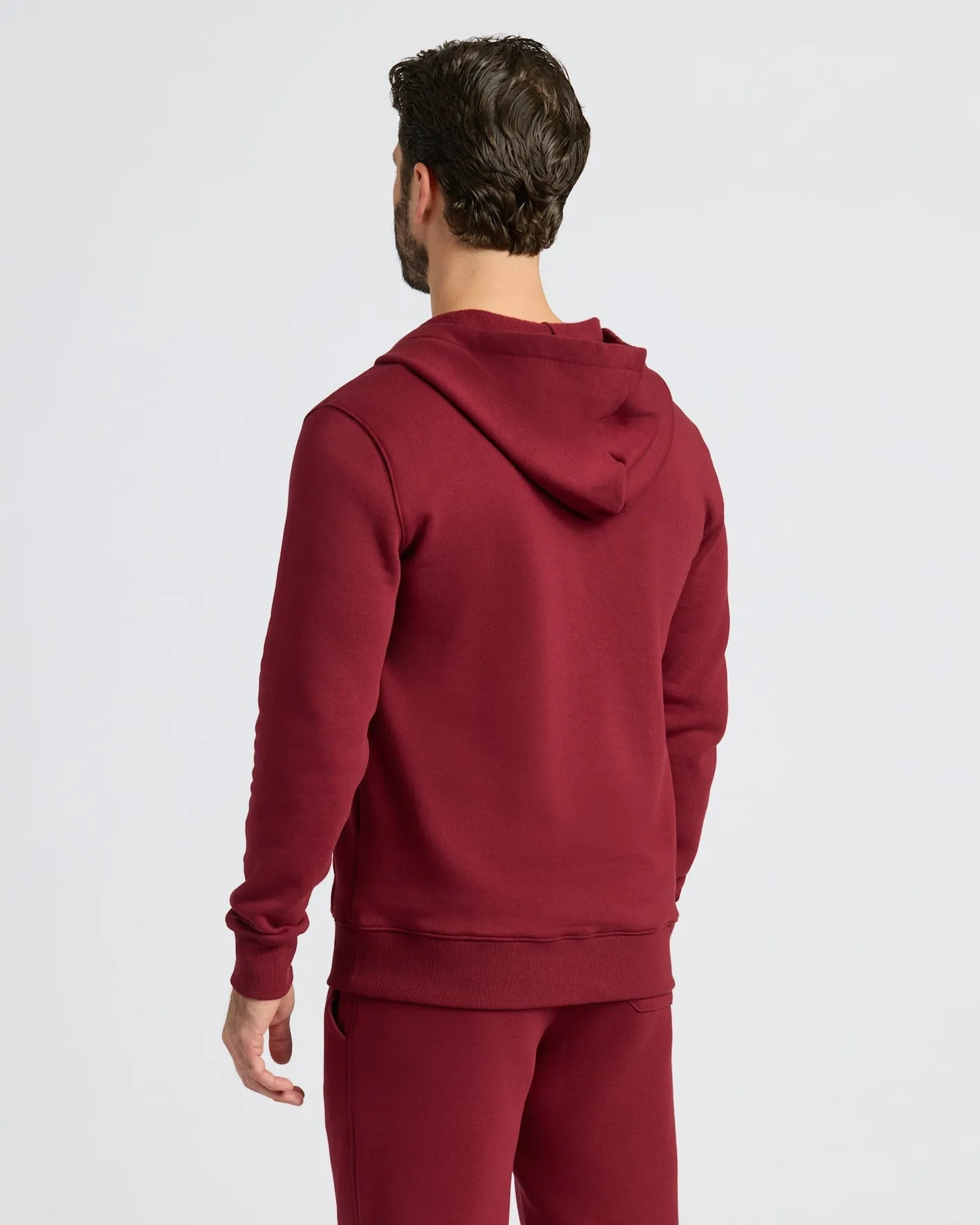 Dark Maroon Fleece French Terry Zip Hoodie sold by True Classic product image thumbnail 4