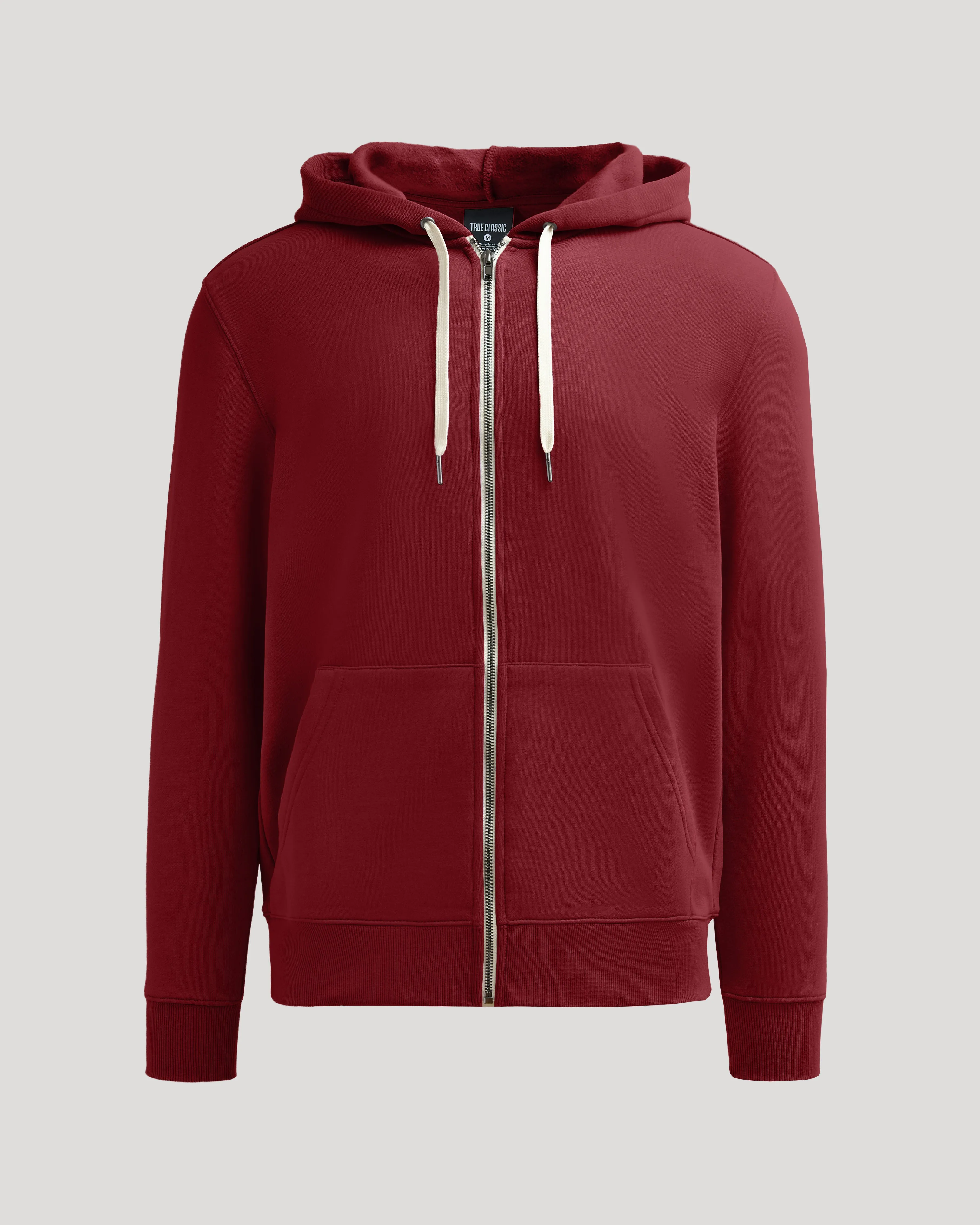 Dark Maroon Fleece French Terry Zip Hoodie sold by True Classic product image thumbnail 2