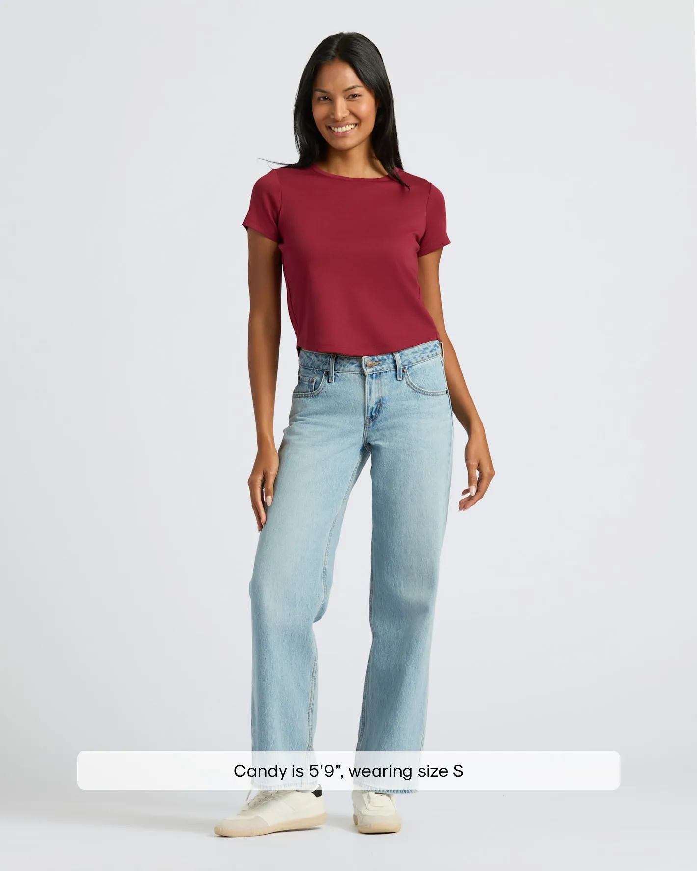 Womens Dark Maroon Cropped Boxy Crew Neck Tee 2-Pack sold by True Classic product image thumbnail 2