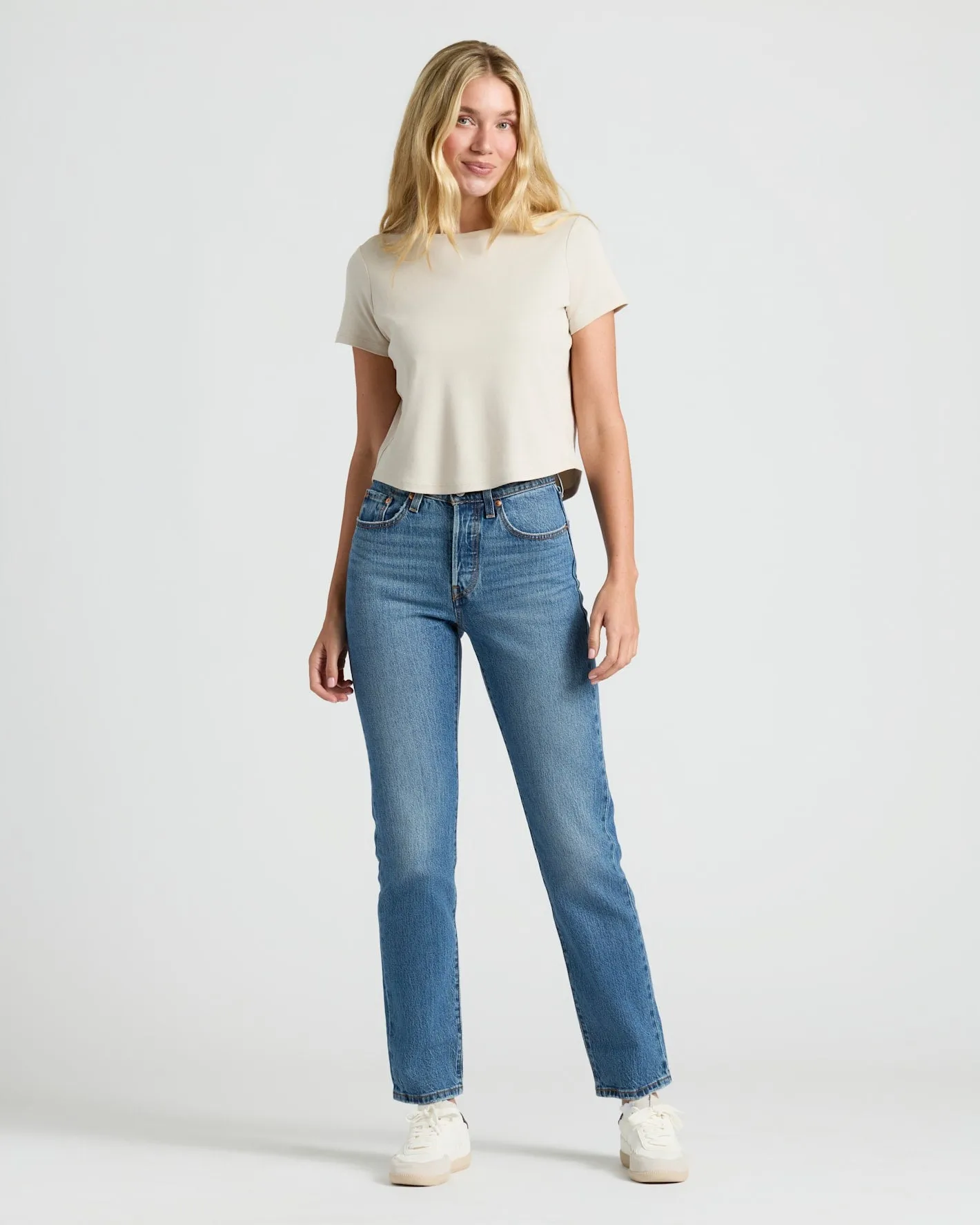 Womens Cropped Boxy Crew Neck Tee 4-Pack sold by True Classic product image thumbnail 2