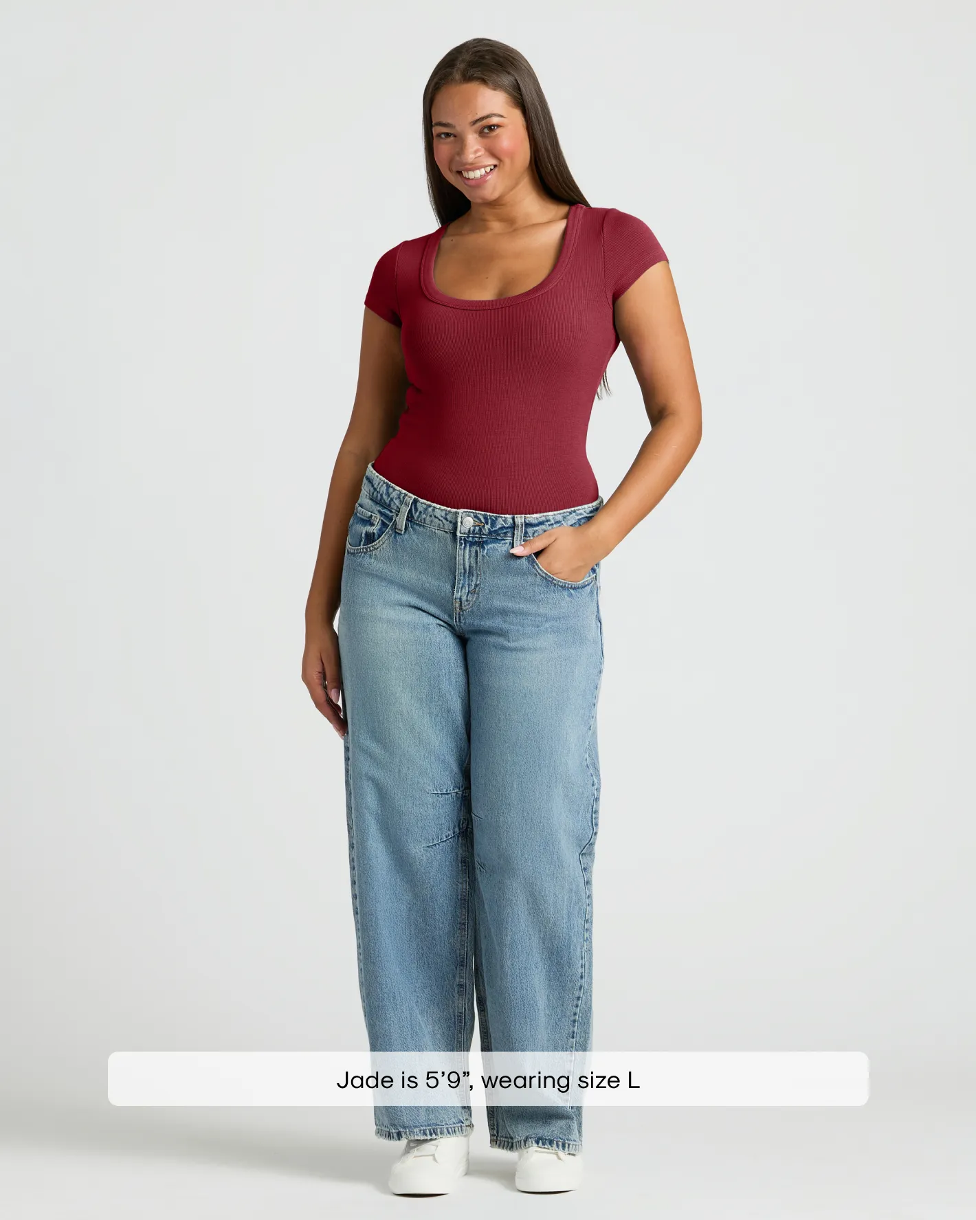 Womens Dark Maroon Ribbed U-Neck Tee 3-Pack sold by True Classic product image thumbnail 2