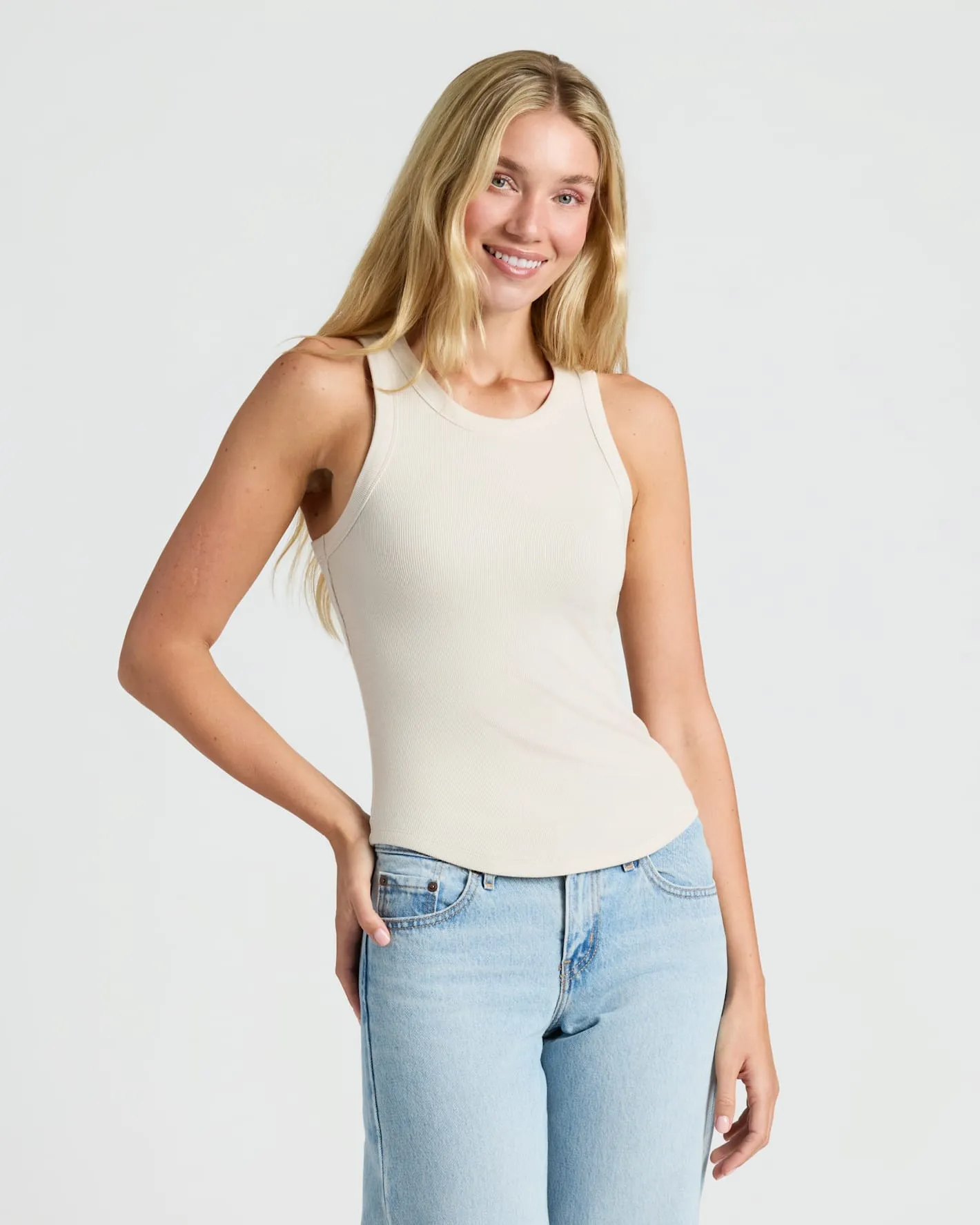 Womens Ribbed High Neck Tank 6-Pack sold by True Classic product image thumbnail 3