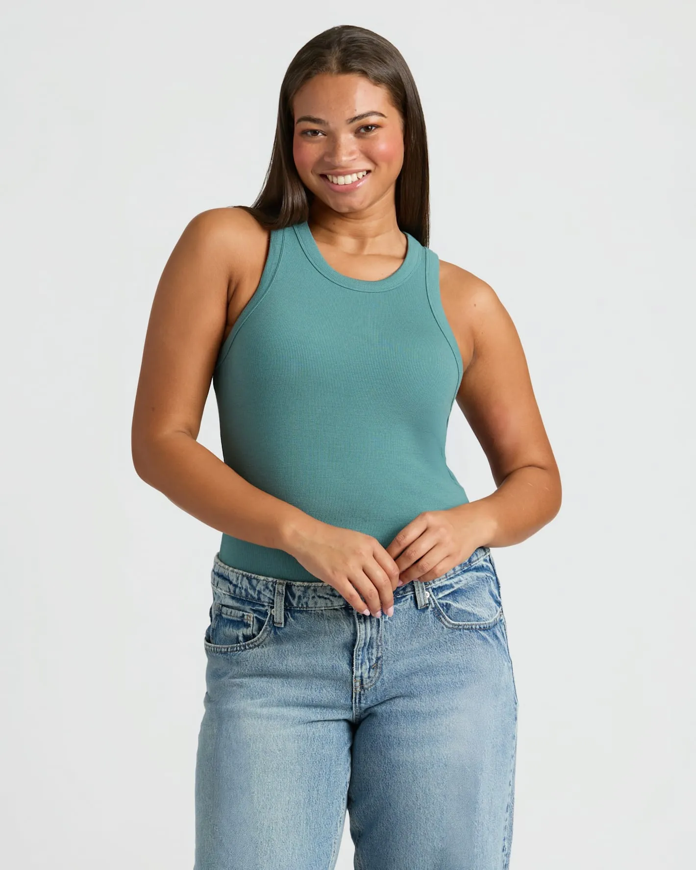 Womens Ribbed High Neck Tank 3-Pack sold by True Classic product image thumbnail 5