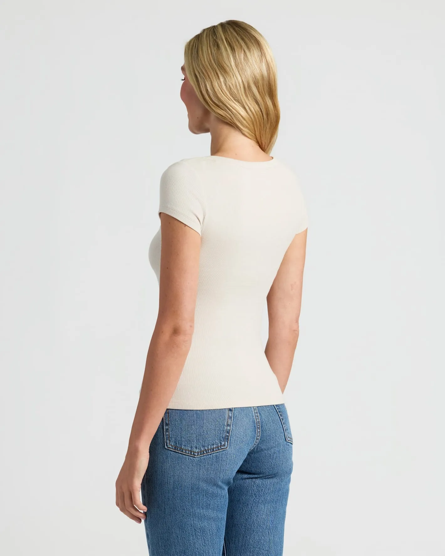 Womens Ribbed U-Neck Tee 6-Pack sold by True Classic product image thumbnail 4