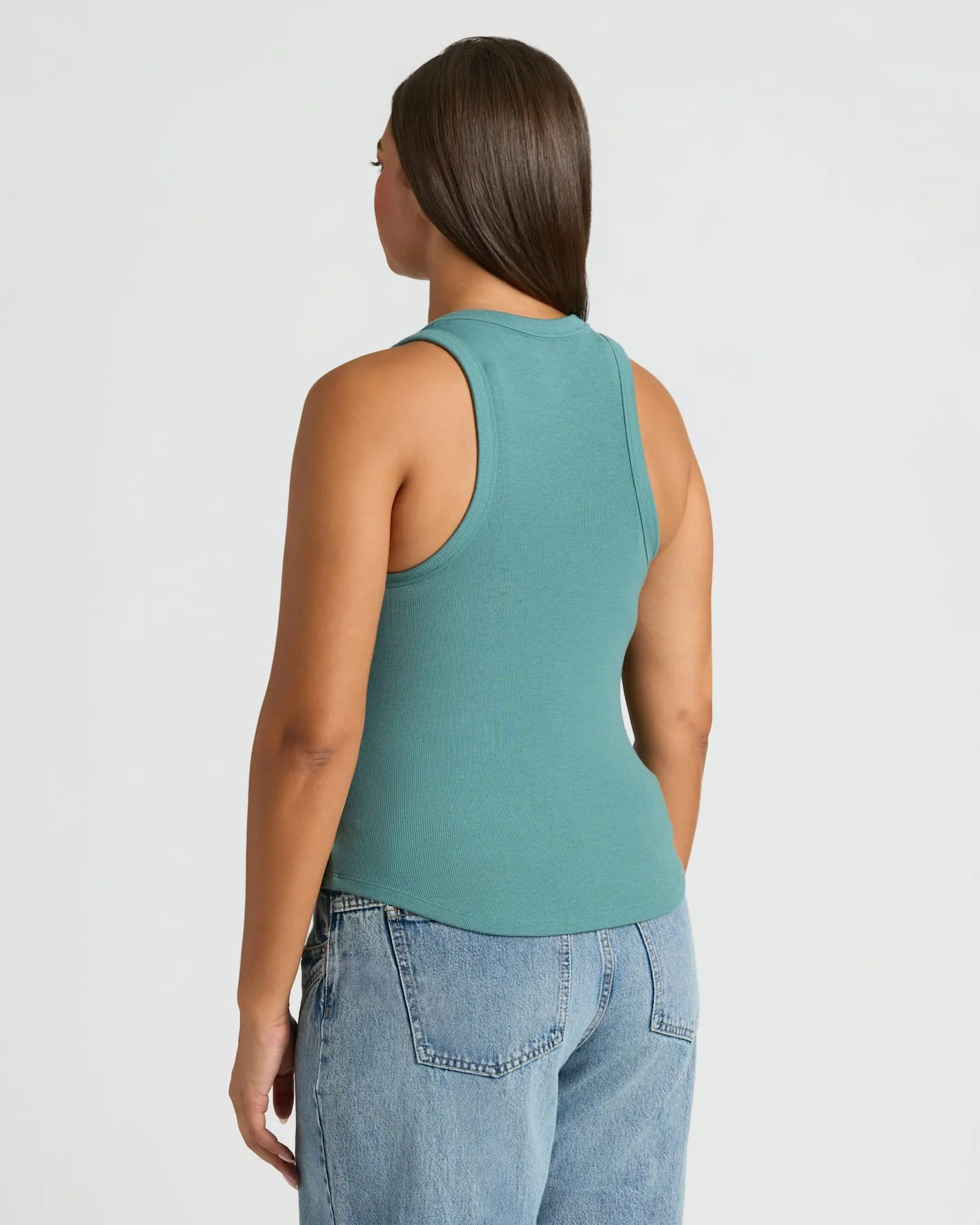 Womens Stormcloud Ribbed High Neck Tank sold by True Classic product image thumbnail 3