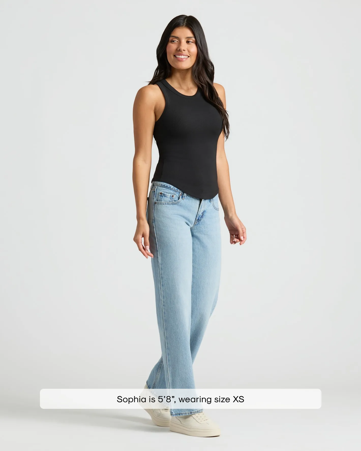 Womens Black Ribbed High Neck Tank sold by True Classic product image thumbnail 2