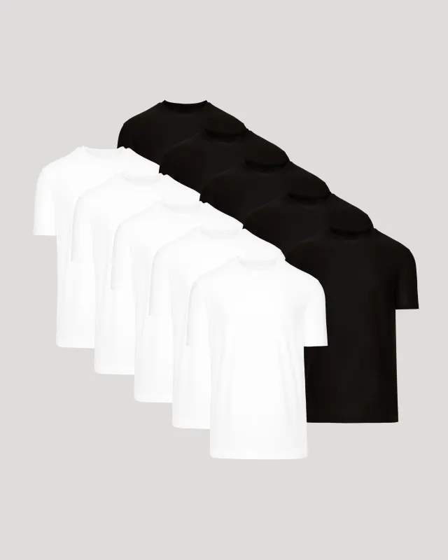 Black & White Active Crew 10-Pack sold by True Classic
