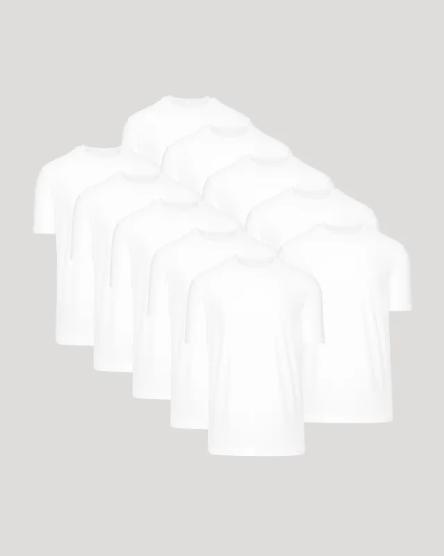 All White Active Crew 10-Pack sold by True Classic