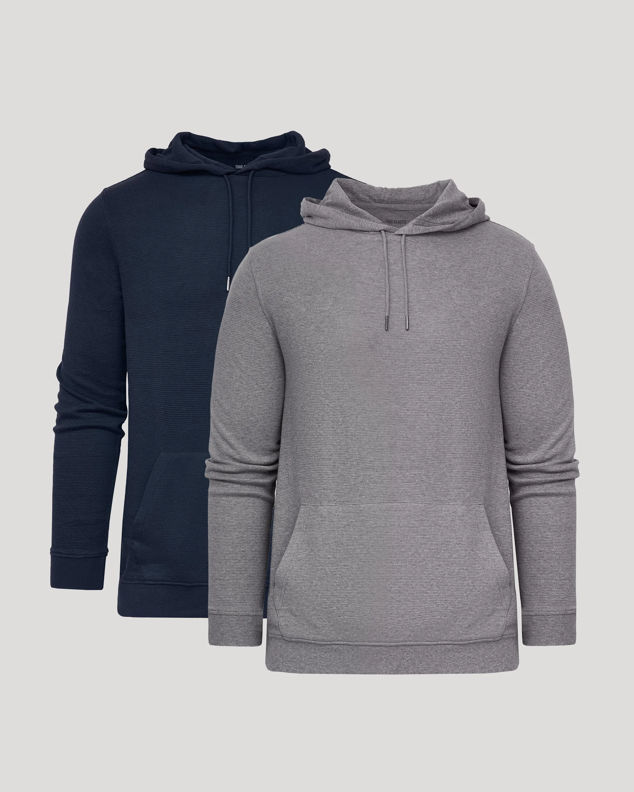 Heather Gray & Navy Waffle Hoodie 2-Pack sold by True Classic