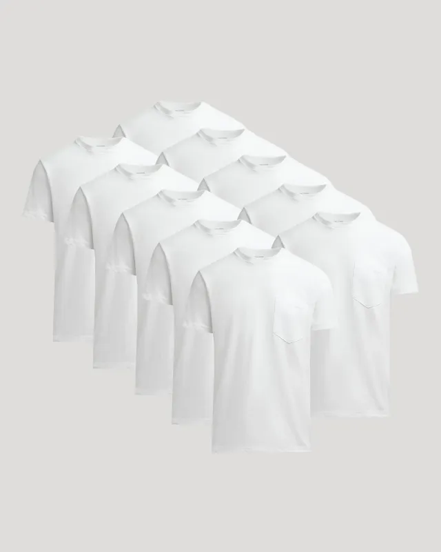 All White Heavyweight Pocket Crew 10-Pack sold by True Classic