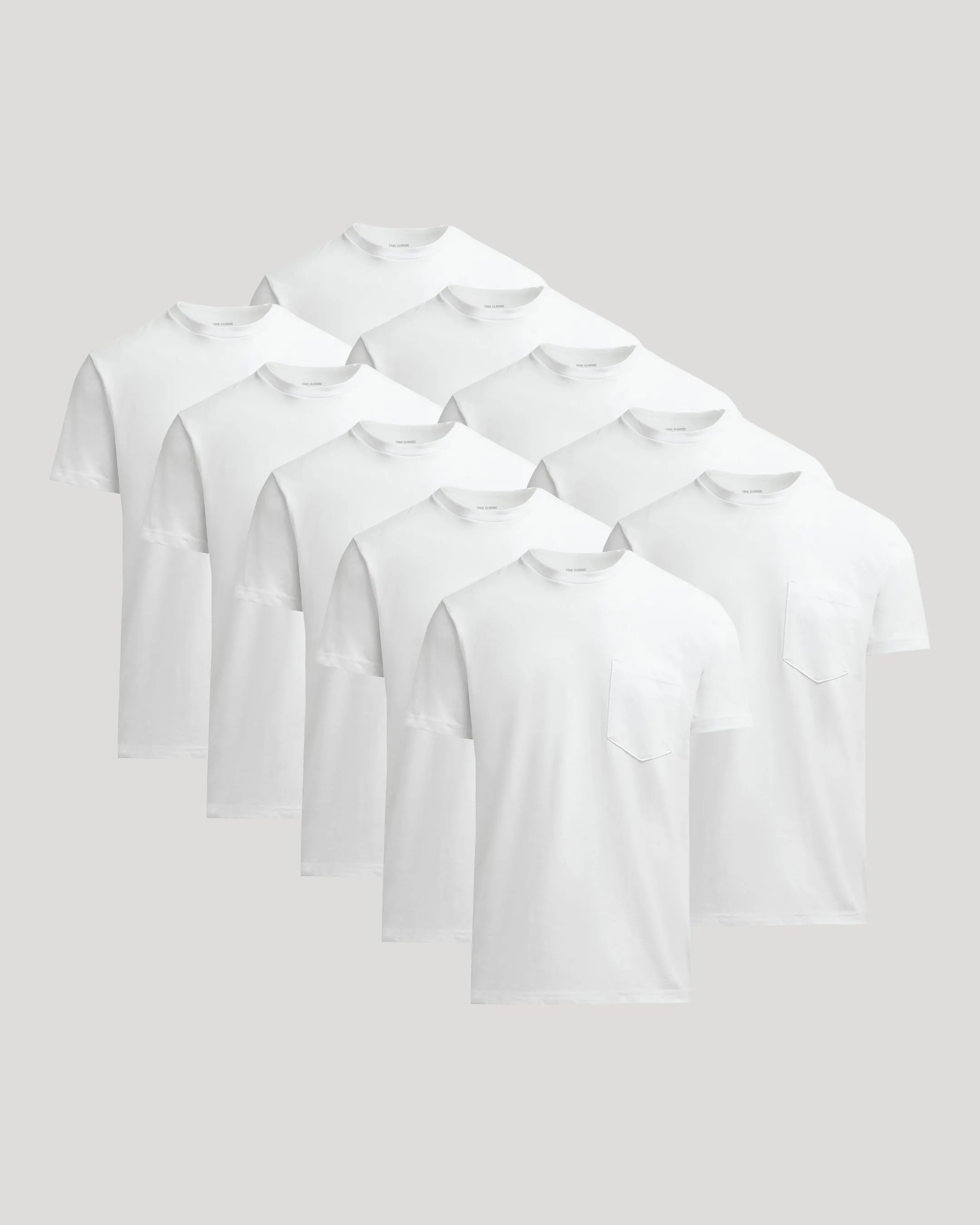 All White Heavyweight Pocket Crew 10-Pack sold by True Classic