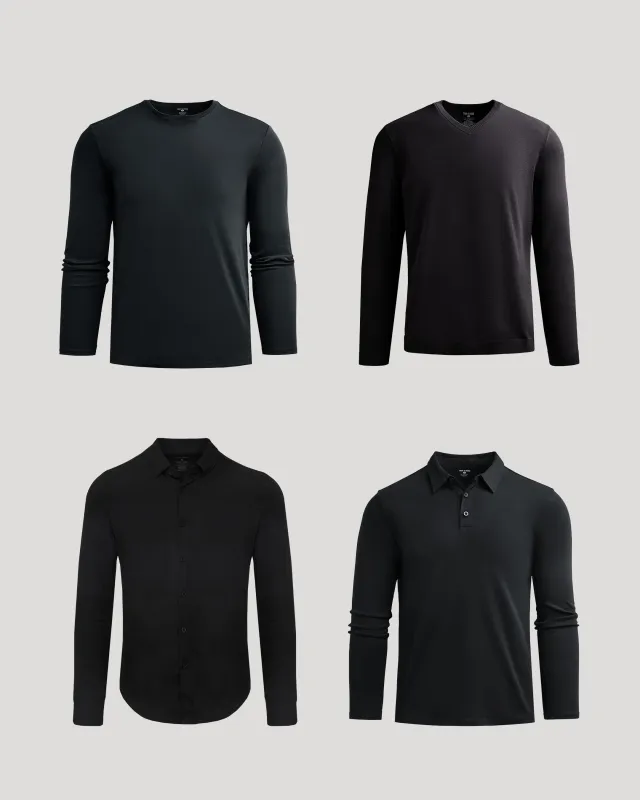 Black Long Sleeve Try 1 of Everything 4-Pack sold by True Classic