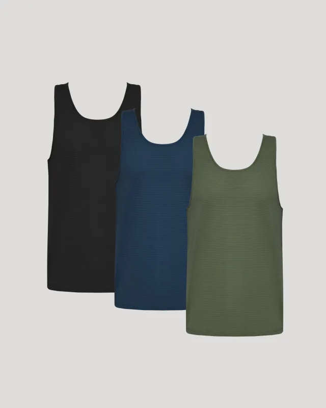 Sleeveless Active Mesh Tank 3-Pack sold by True Classic