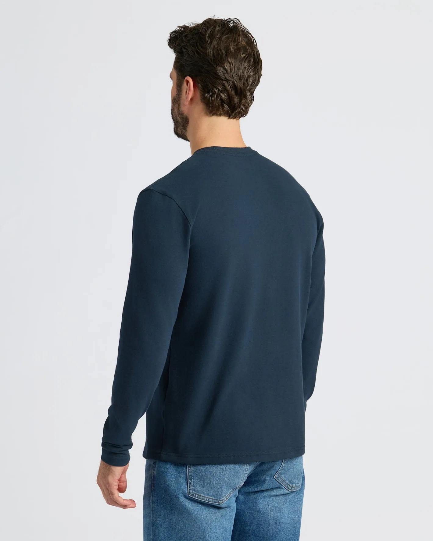 Navy Heavyweight Long Sleeve Pocket Crew sold by True Classic product image thumbnail 4