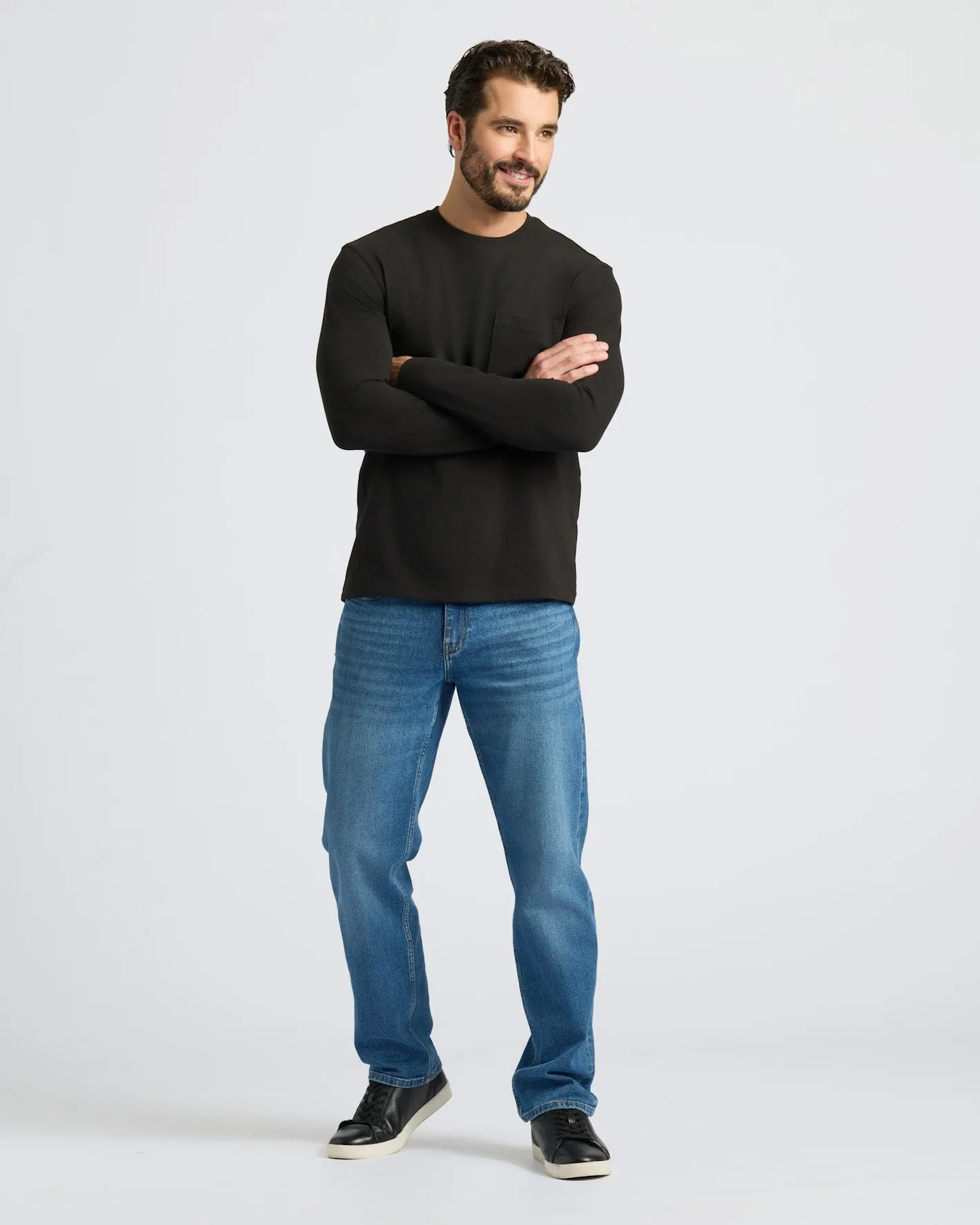 Black Heavyweight Long Sleeve Pocket Crew 2-PacK sold by True Classic product image thumbnail 3
