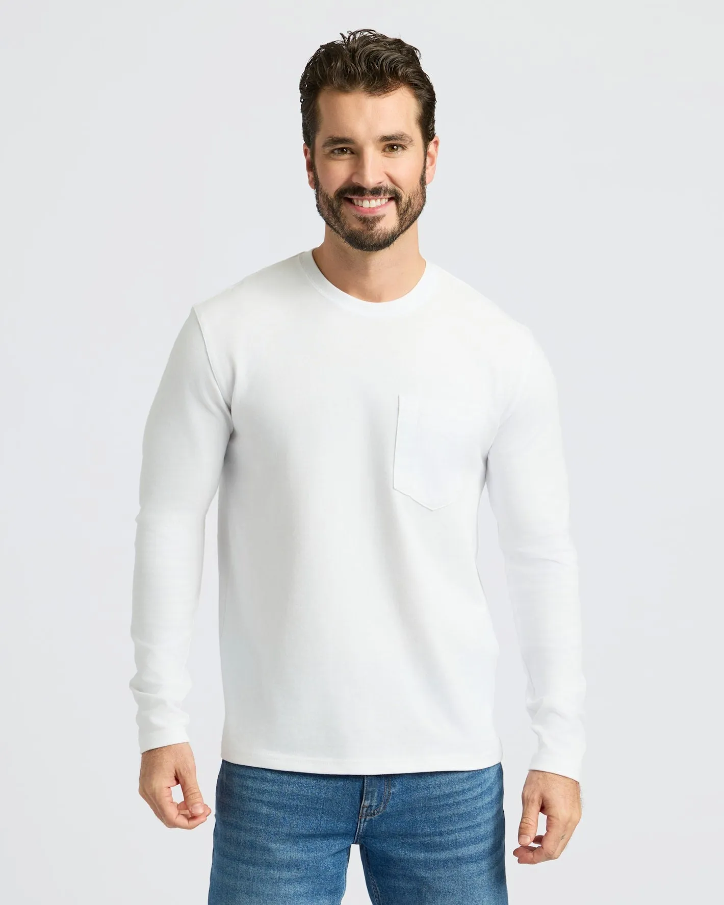 Black & White Heavyweight Long Sleeve Pocket Crew 2-Pack sold by True Classic product image thumbnail 2