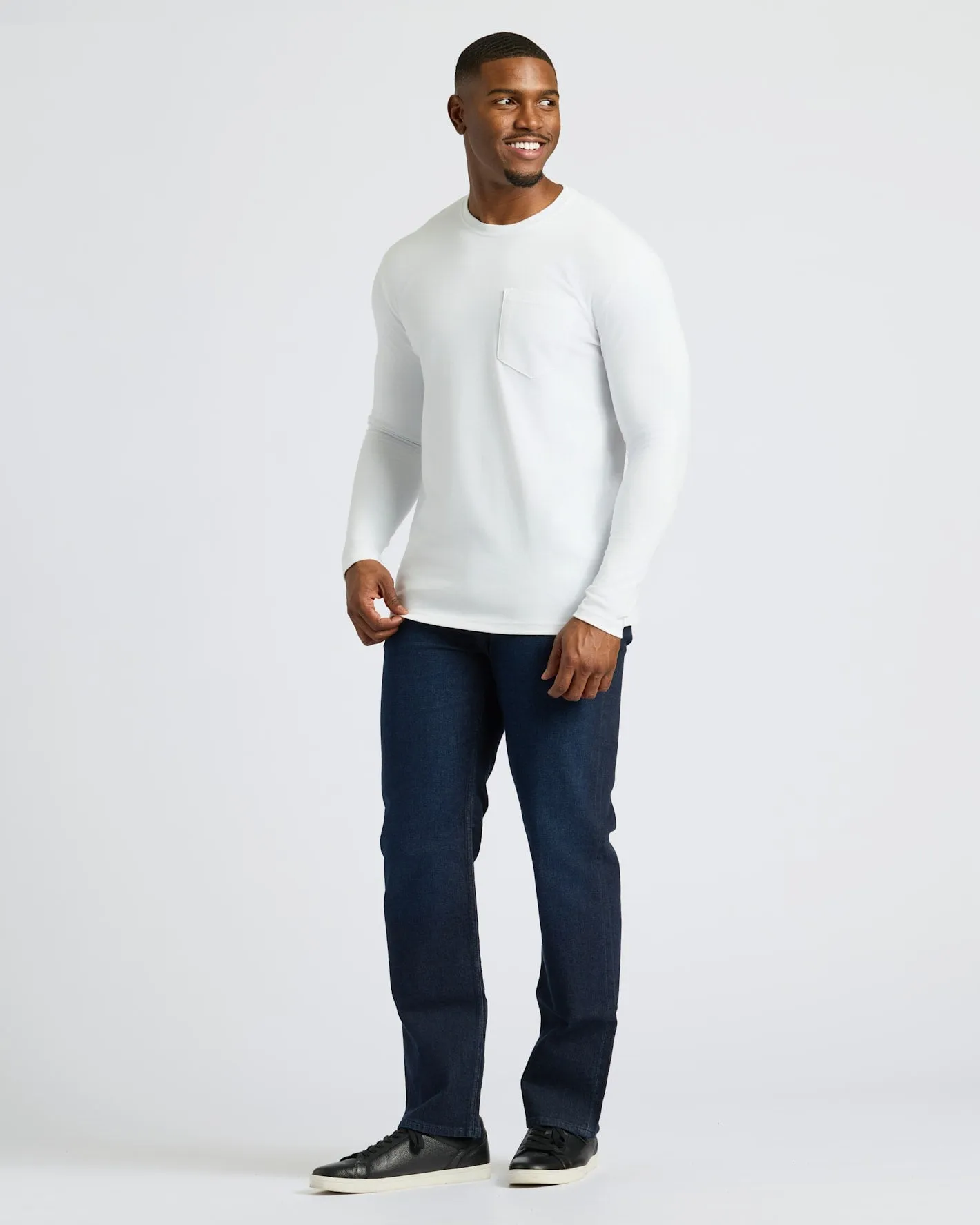 Black & White Tall Heavyweight Long Sleeve Pocket Crew 2-Pack sold by True Classic product image thumbnail 3