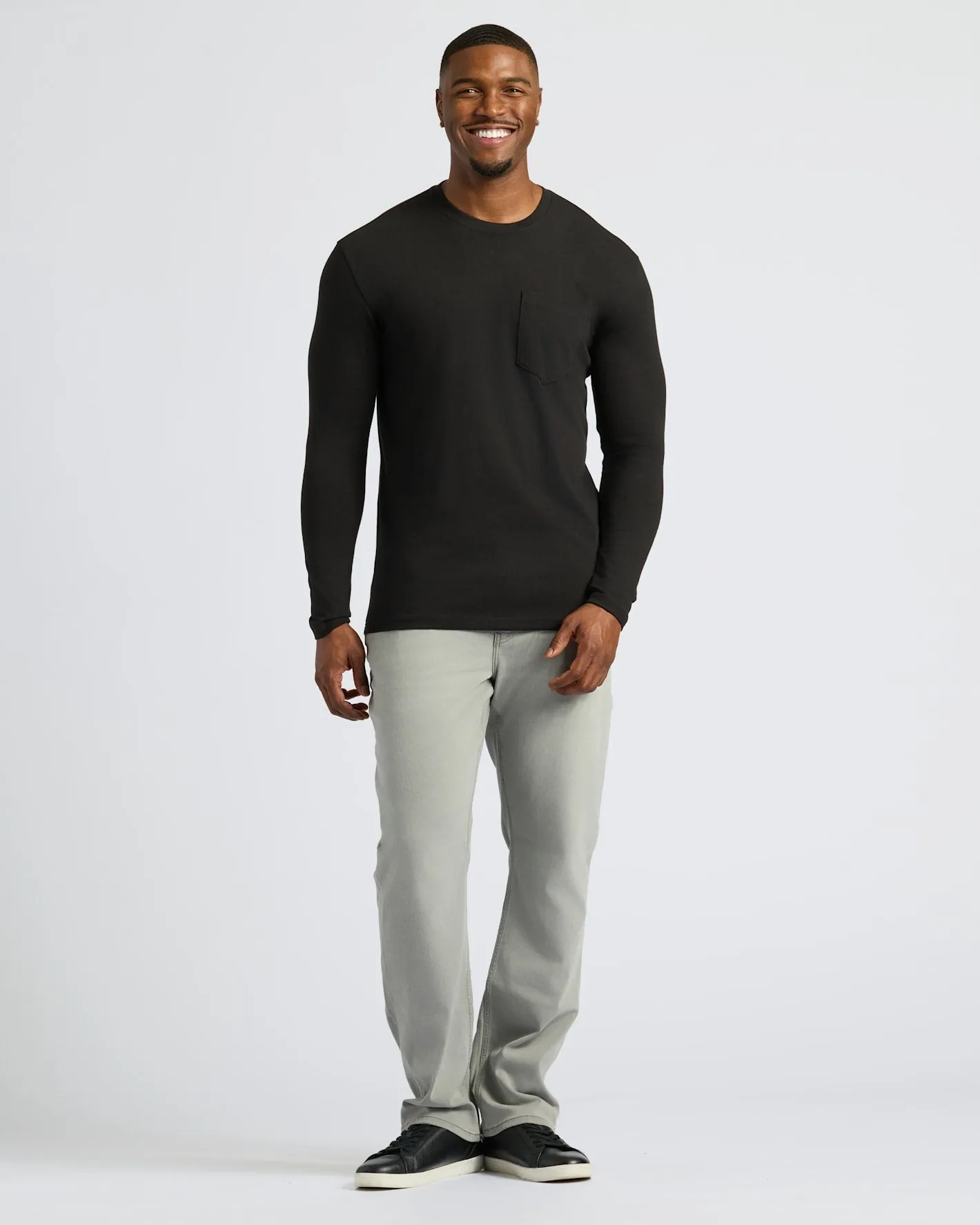 Black Tall Heavyweight Long Sleeve Pocket Crew 4-Pack sold by True Classic product image thumbnail 3