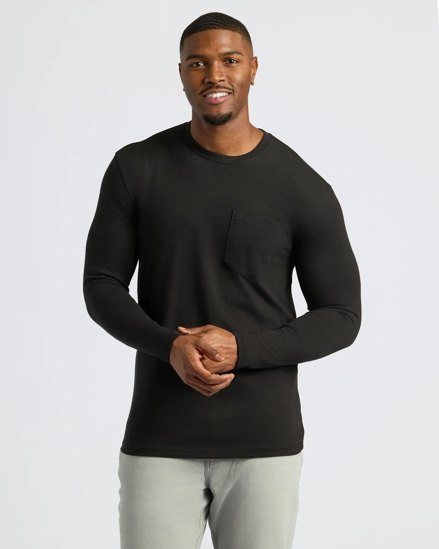 Black Tall Heavyweight Long Sleeve Pocket Crew 4-Pack sold by True Classic product image thumbnail 2