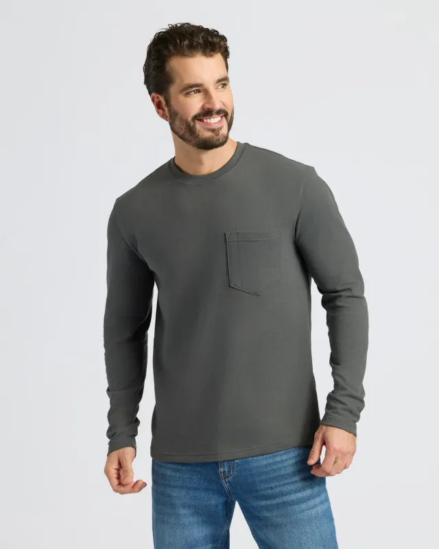 Carbon Heavyweight Long Sleeve Pocket Crew sold by True Classic