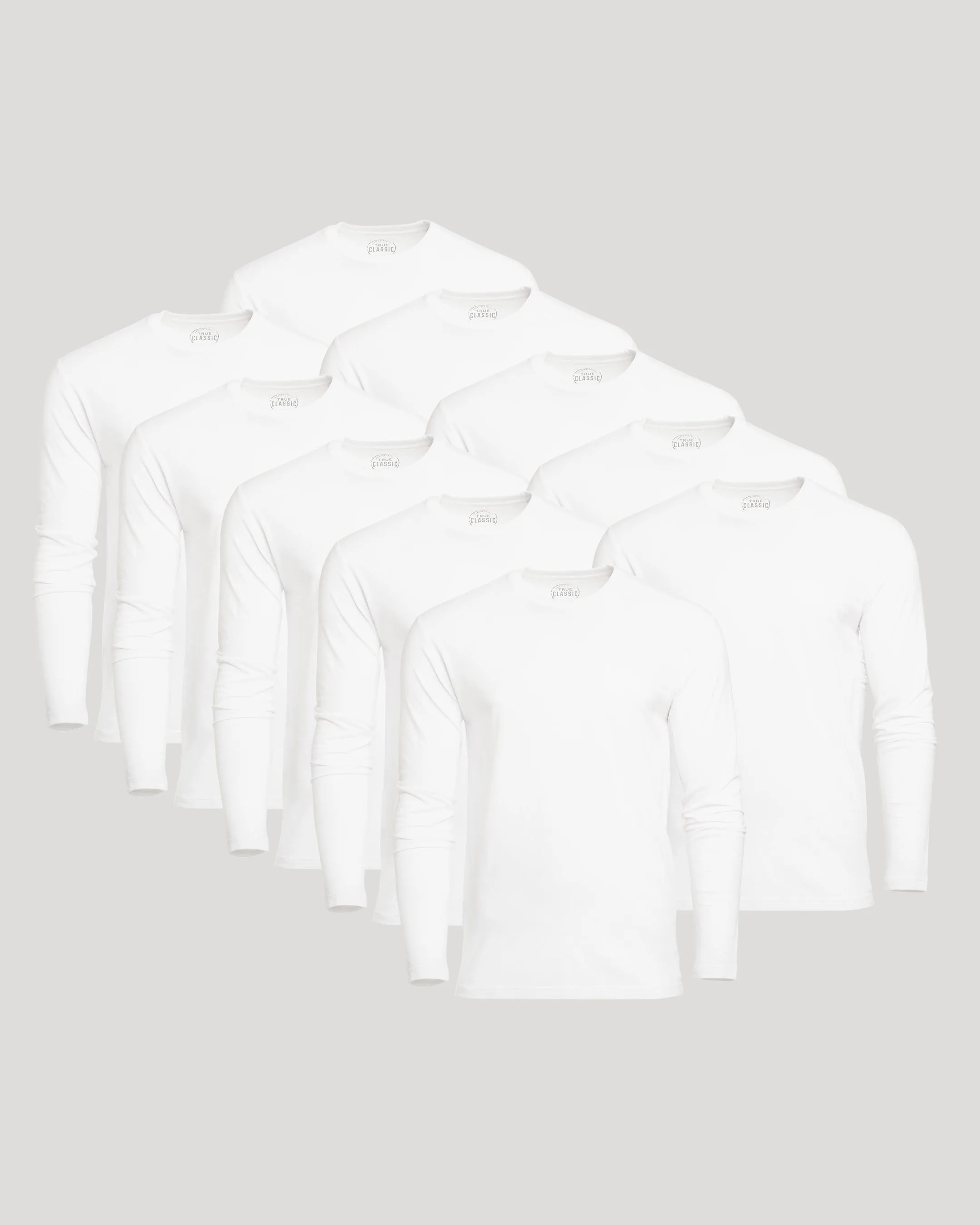 White Classic Long Sleeve Crew Neck 10-Pack sold by True Classic