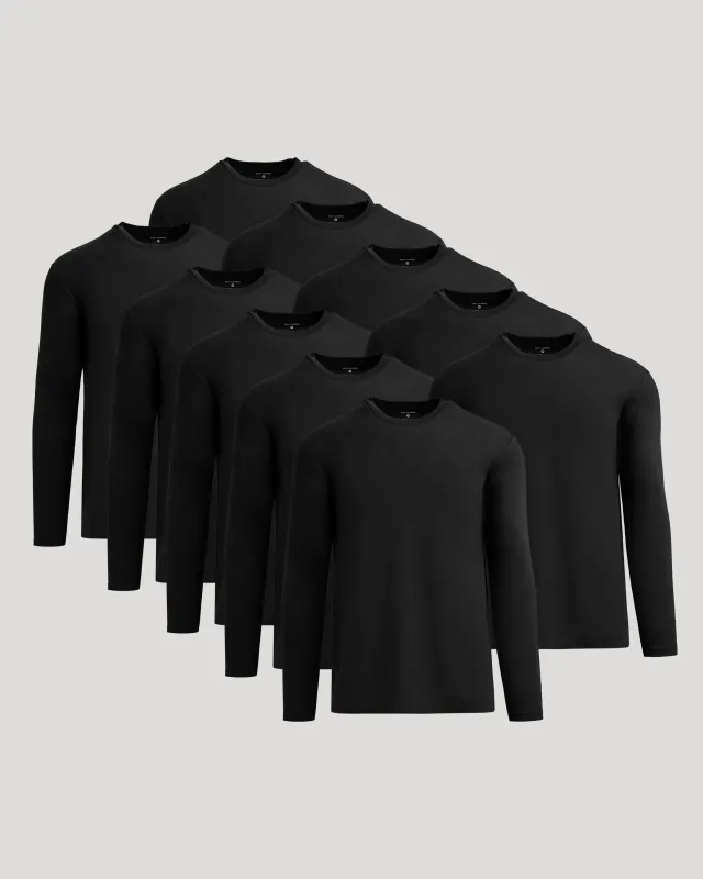 Black Classic Long Sleeve Crew Neck 10-Pack sold by True Classic
