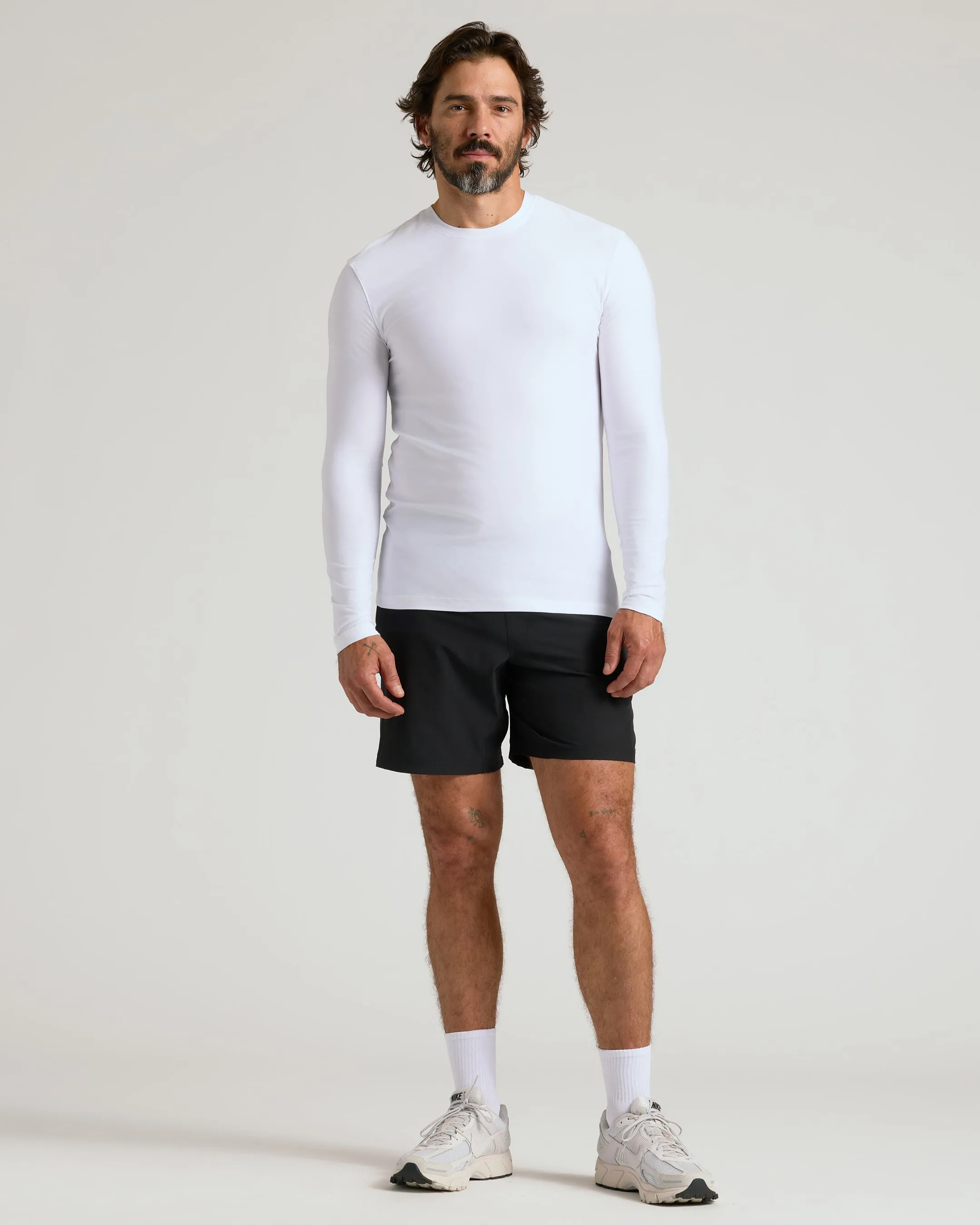 All White Active Long Sleeve Crew 3-Pack sold by True Classic product image thumbnail 3