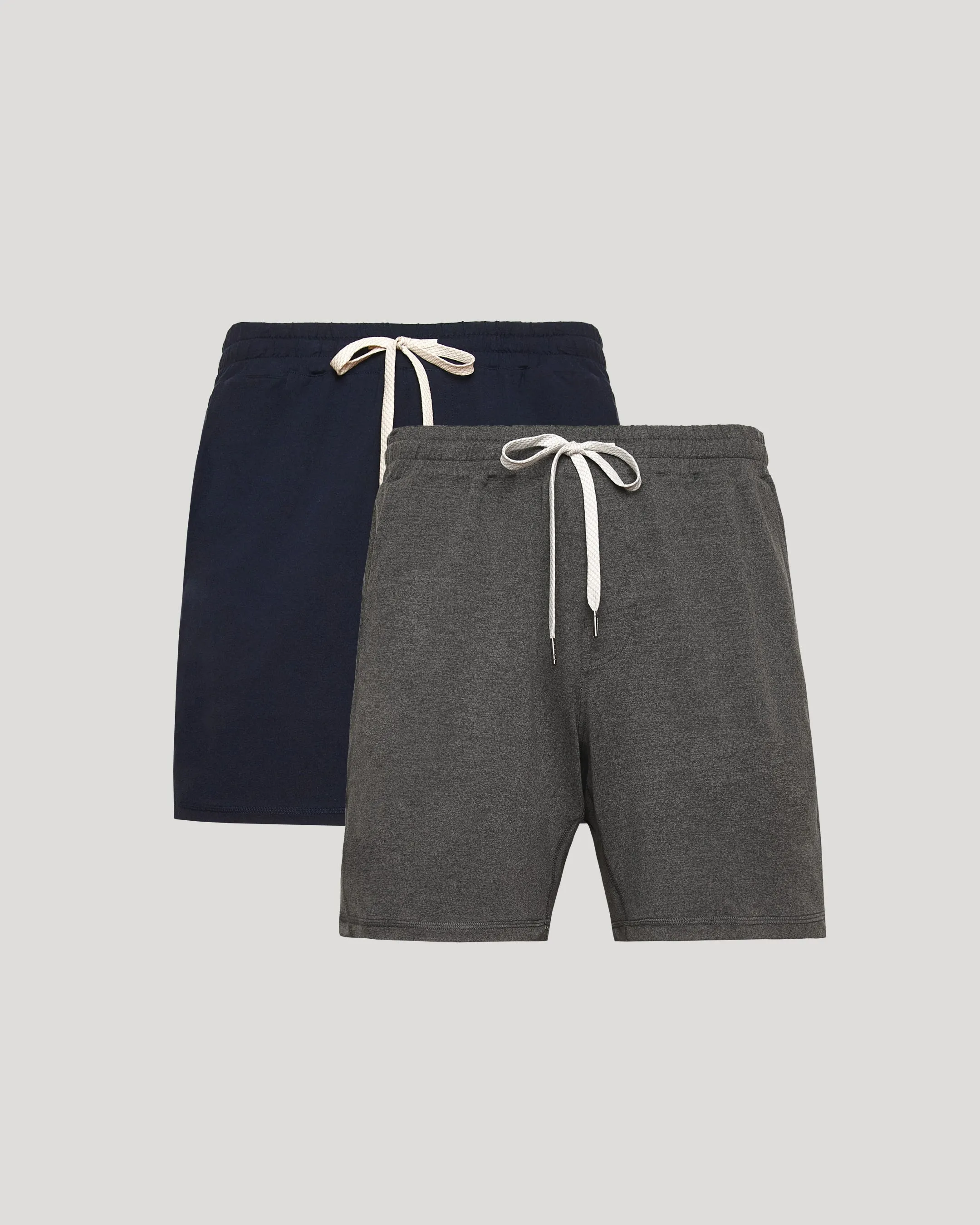 Charcoal & Dark Heather Navy Active Comfort Shorts 2-Pack sold by True Classic