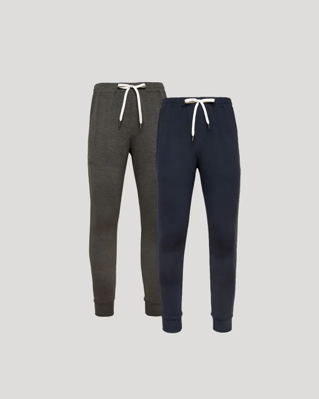 Charcoal & Dark Heather Navy Active Jogger 2-Pack sold by True Classic