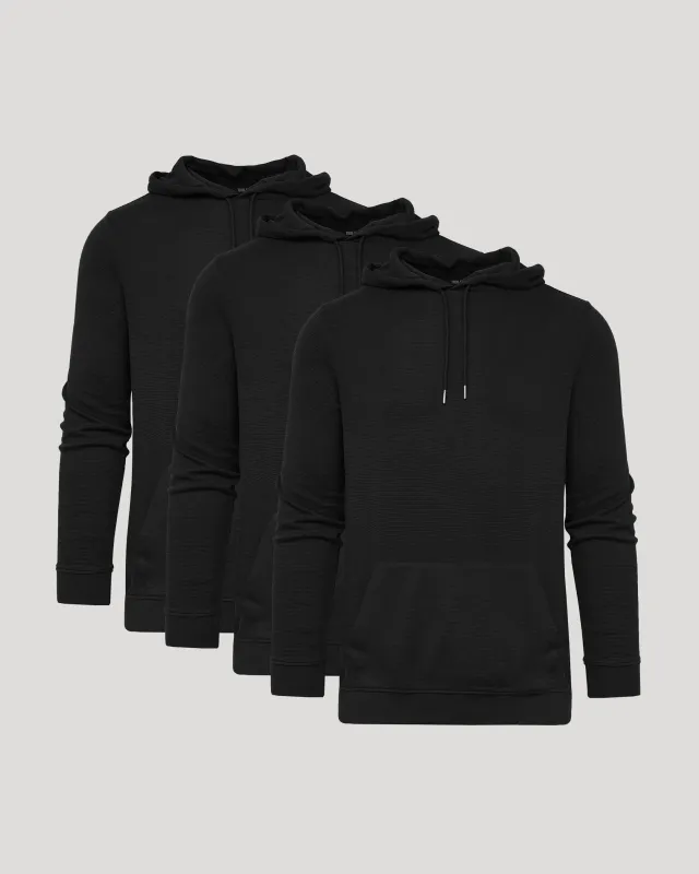 All Black Classic Waffle Hoodie 3-Pack sold by True Classic