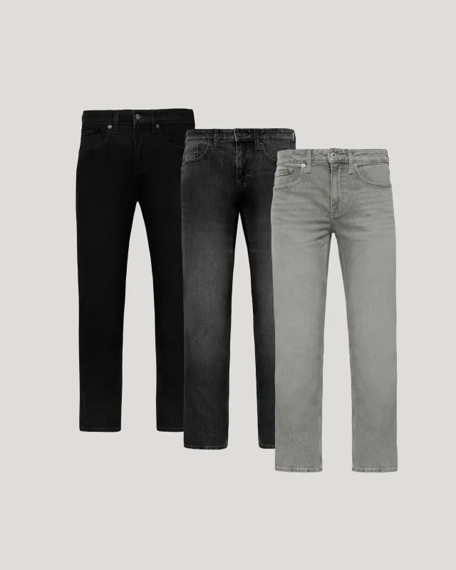 Straight Authentic Denim Jeans 3-Pack sold by True Classic