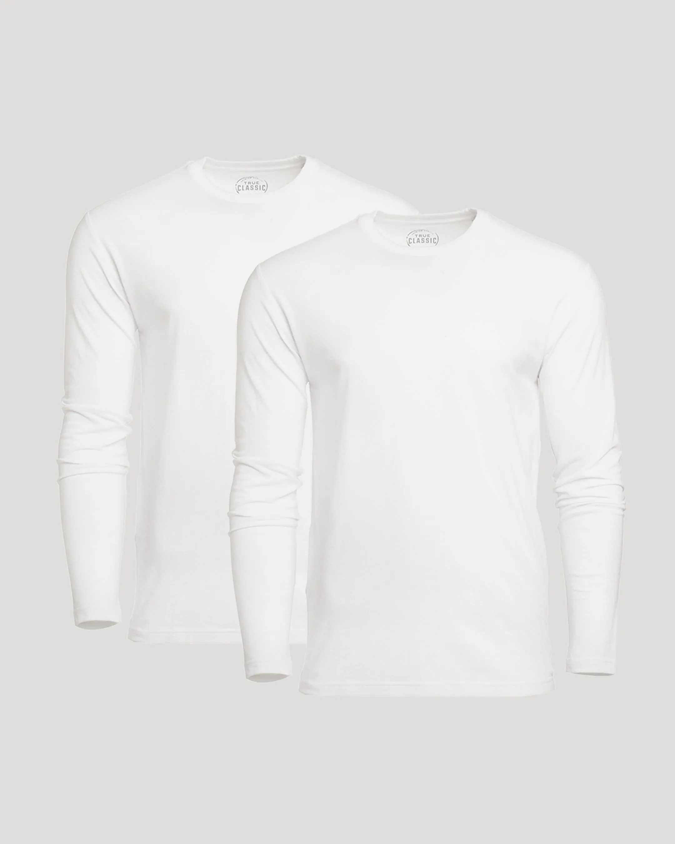 All White Classic Long Sleeve Crew 2-Pack sold by True Classic