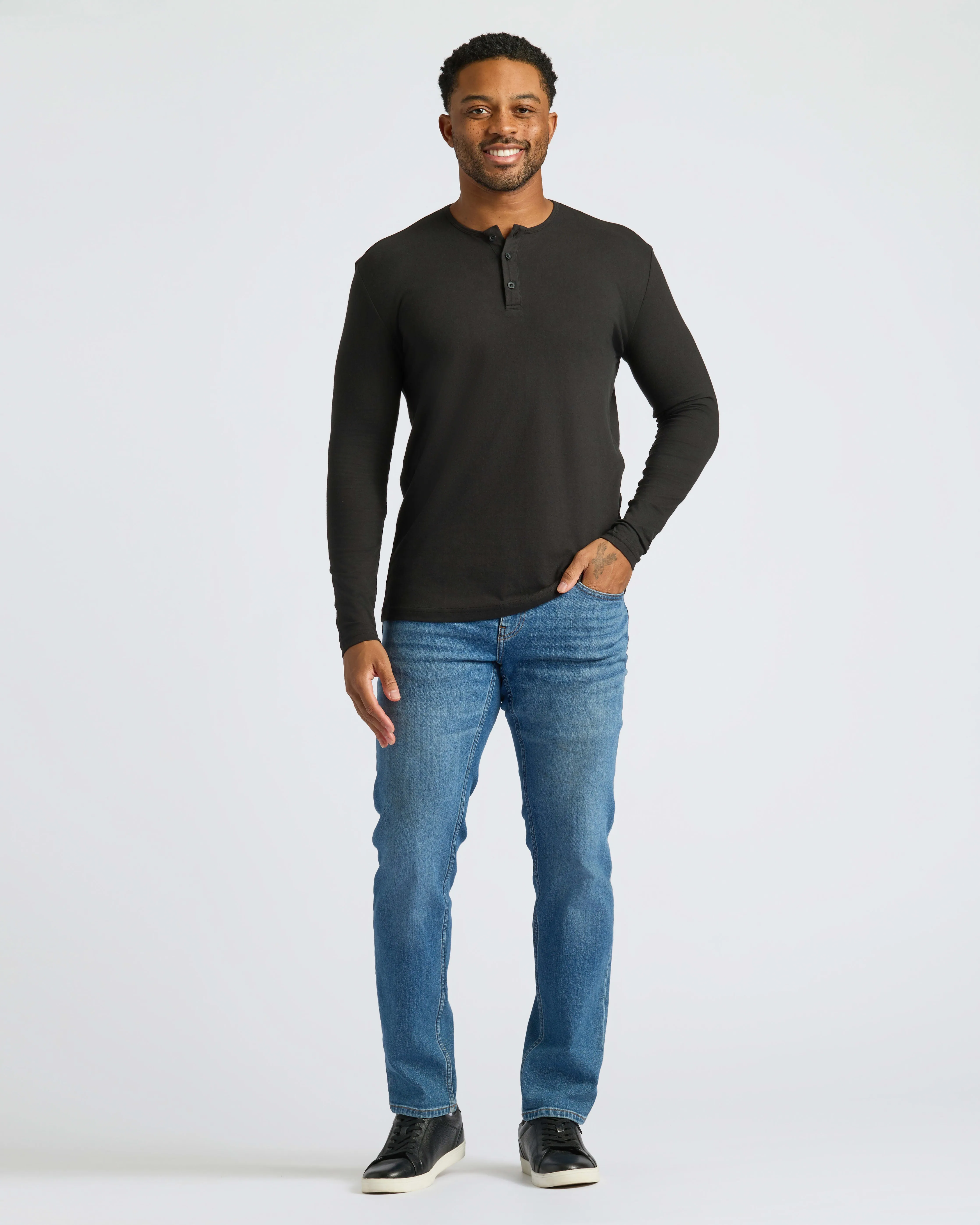 All Black Classic Henley 2-Pack sold by True Classic product image thumbnail 3