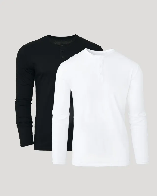 Black & White Classic Henley 2-Pack sold by True Classic