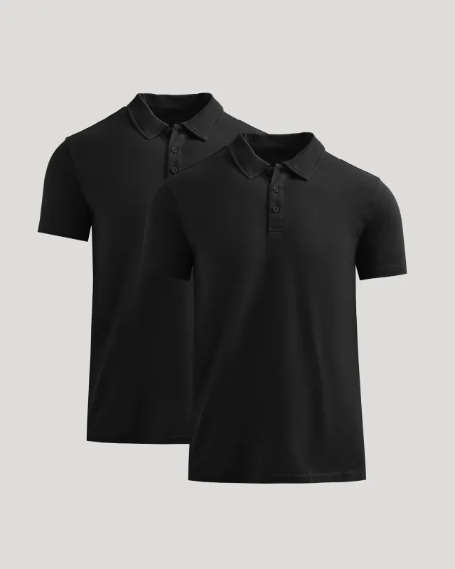 All Black Classic Polo 2-Pack sold by True Classic