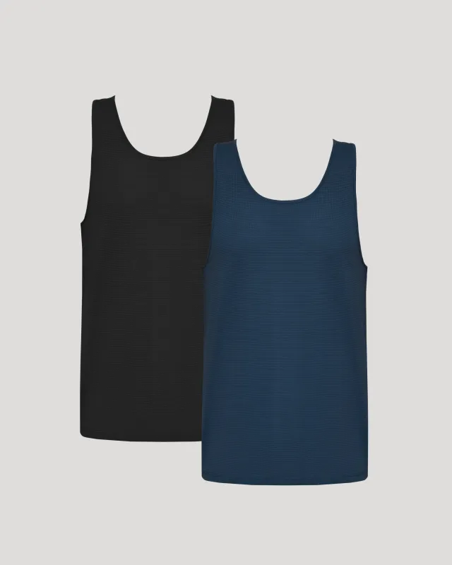 Black & Navy Sleeveless Active Mesh Tank 2-Pack sold by True Classic