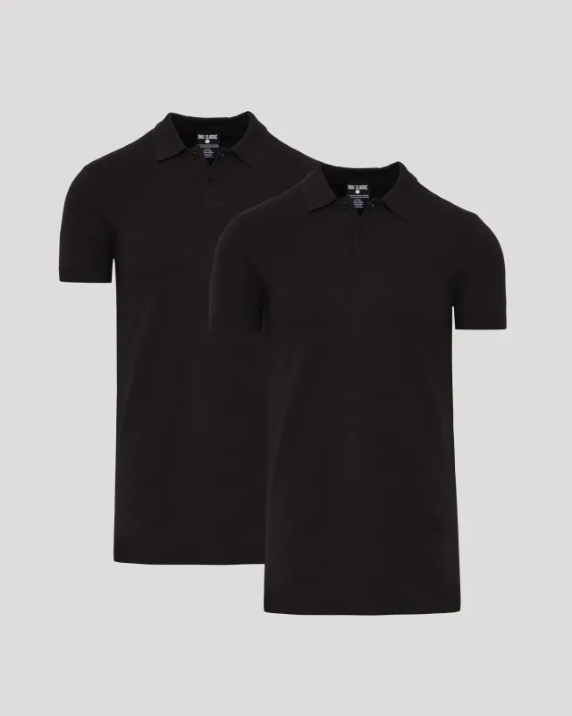 Black Tall Dressy Polo 2-Pack sold by True Classic