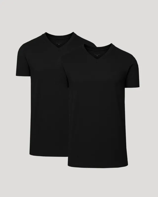 Black Short Sleeve Tall Classic V-Neck 2-Pack made by True Classic