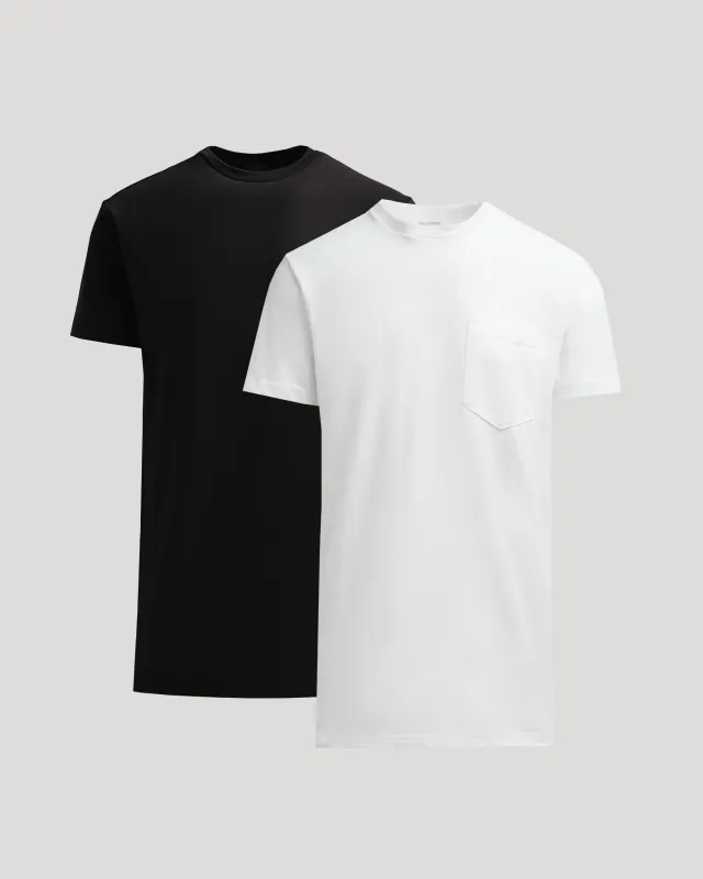 Black & White Tall Heavyweight Pocket Crew Neck 2-Pack made by True Classic