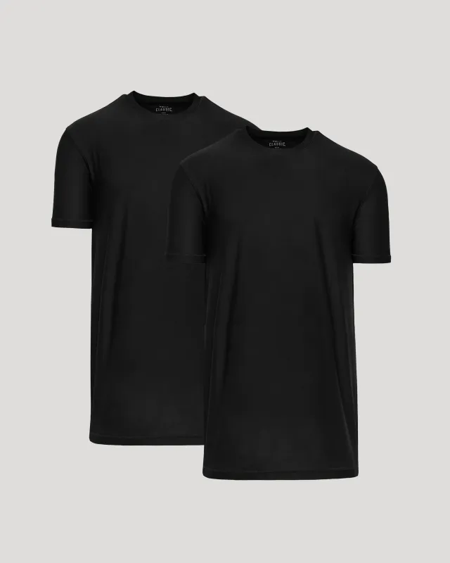 Black Tall Active Crew 2-Pack made by True Classic