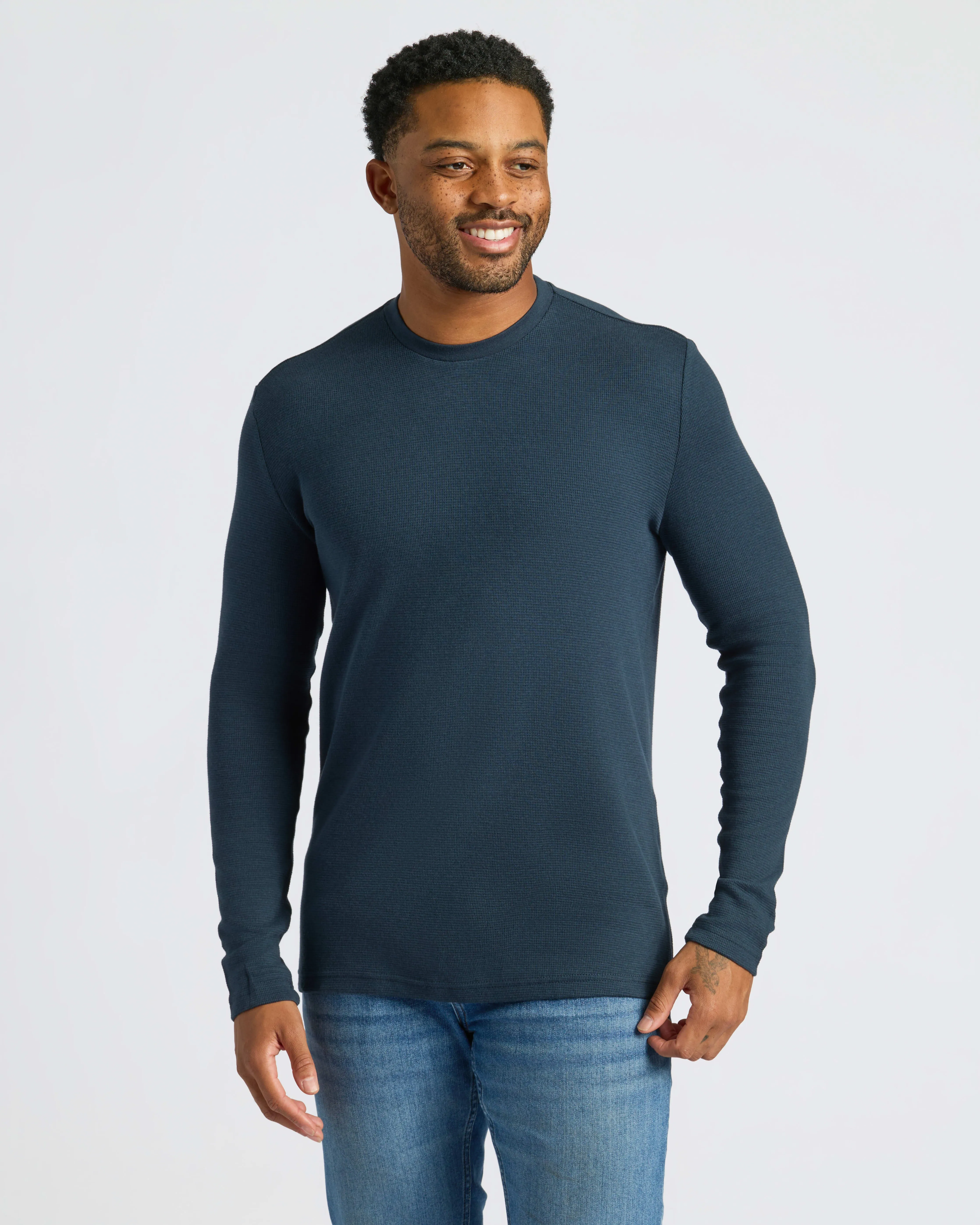 All Navy Waffle Long Sleeve Crew 2-Pack sold by True Classic product image thumbnail 4