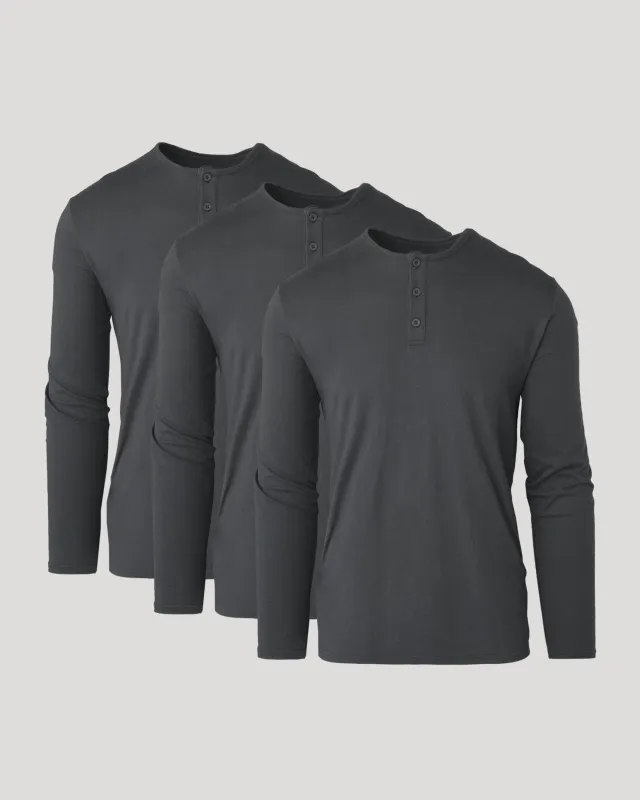 All Carbon Classic Henley 3-Pack made by True Classic