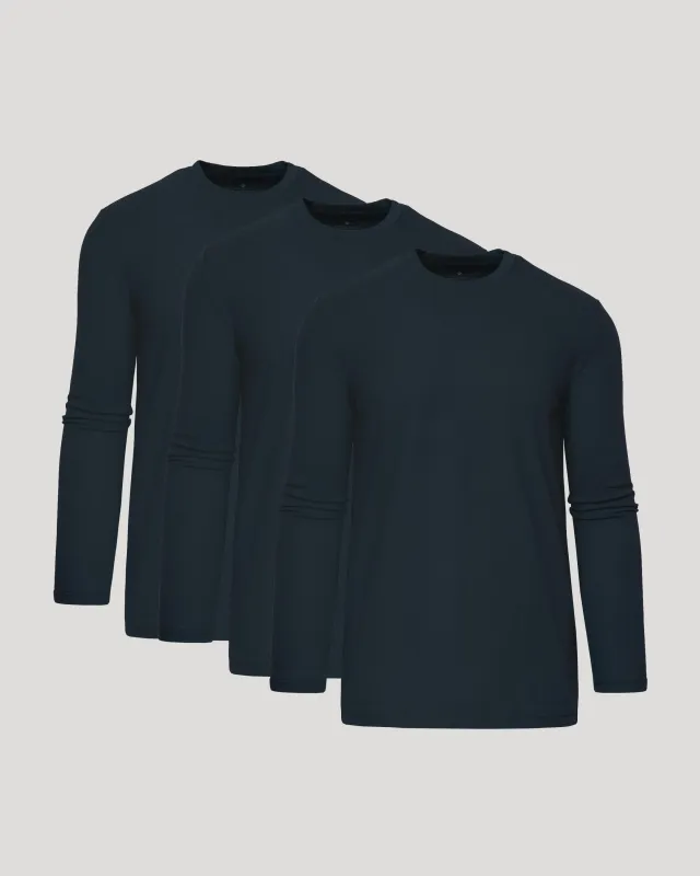 All Navy Tall Long Sleeve Crew 3-Pack sold by True Classic