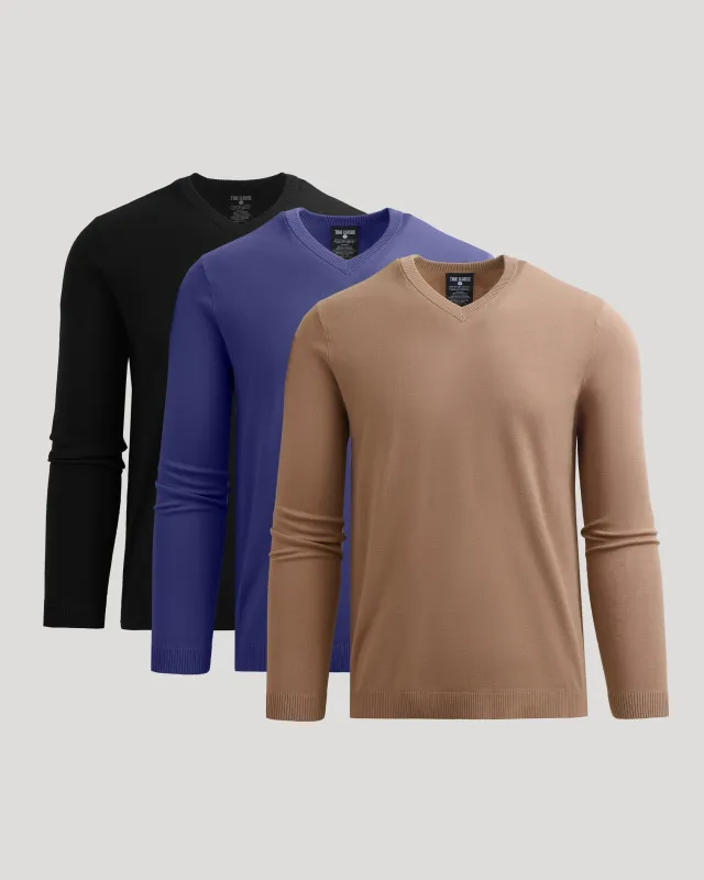 Dressy V-Neck Sweater 3-Pack made by True Classic